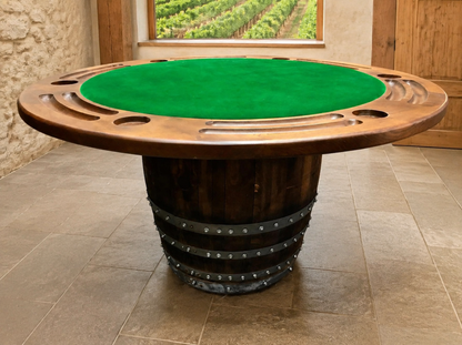 Whiskey & Wine Barrel Poker Table Set with 6 Chairs