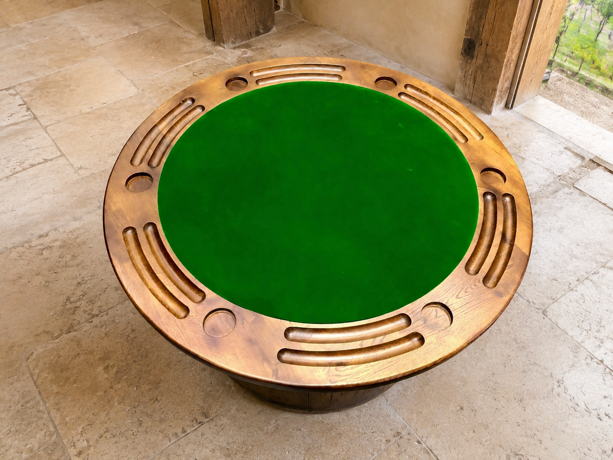 Whiskey & Wine Barrel Poker Table Set with 6 Chairs