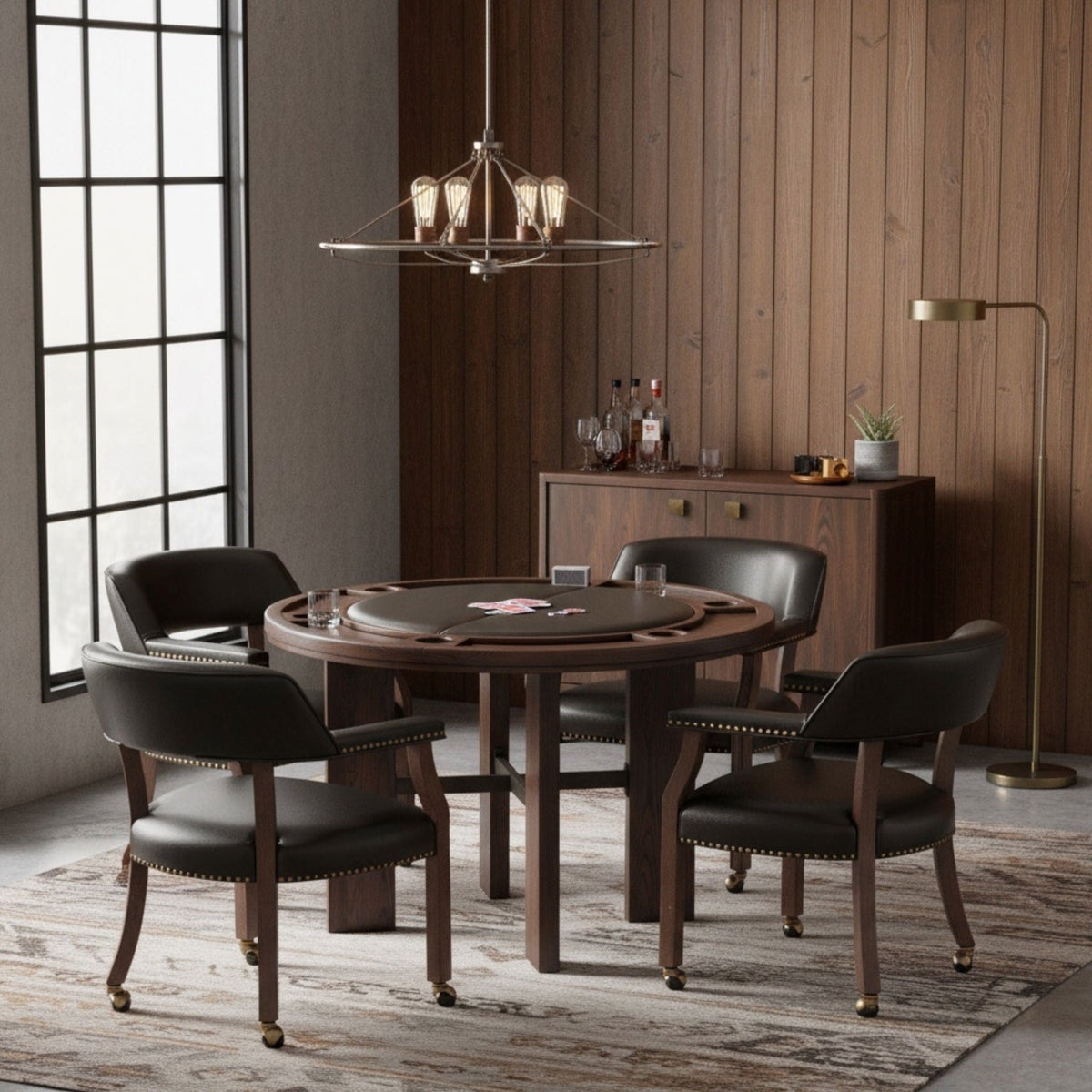 Gorman 2-in-1 Dining and Game Table – Walnut Brown