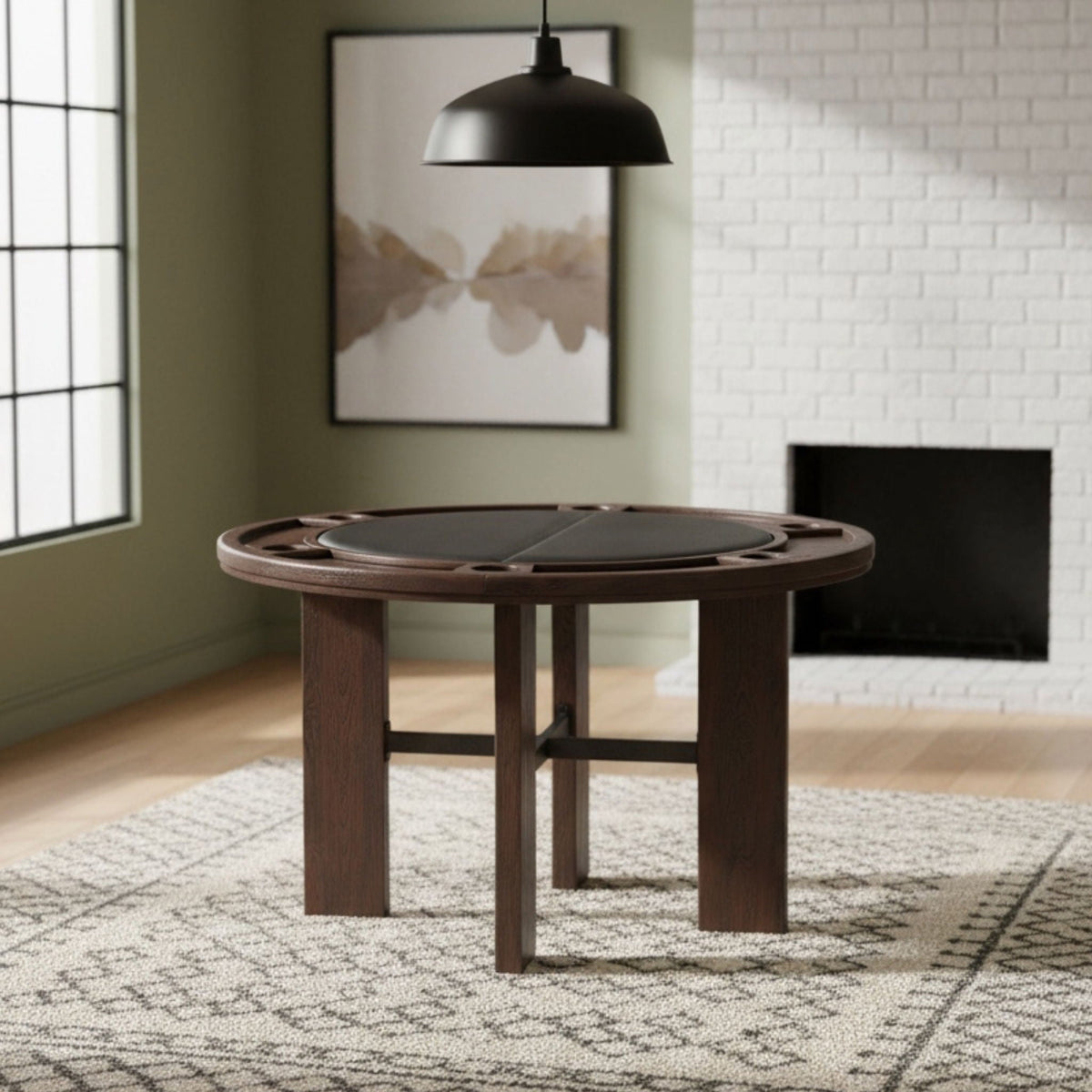 Gorman 2-in-1 Dining and Game Table – Walnut Brown