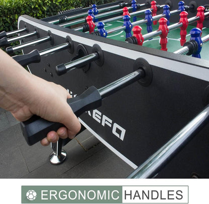 56-Inch Black Foosball Table with 2 Drink Holders