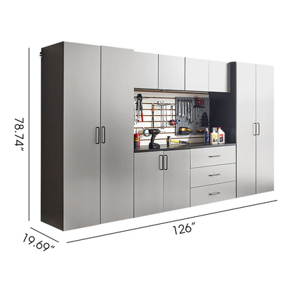 Astro Series Set A Garage Cabinets with Soft-Close Drawers & Doors – Metallic Gray