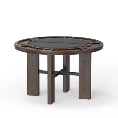 Gorman 2-in-1 Dining and Game Table – Walnut Brown