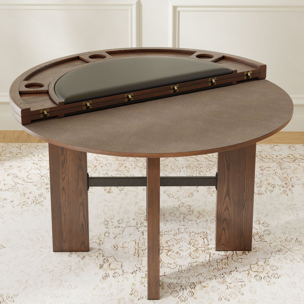 Gorman 2-in-1 Dining and Game Table – Walnut Brown