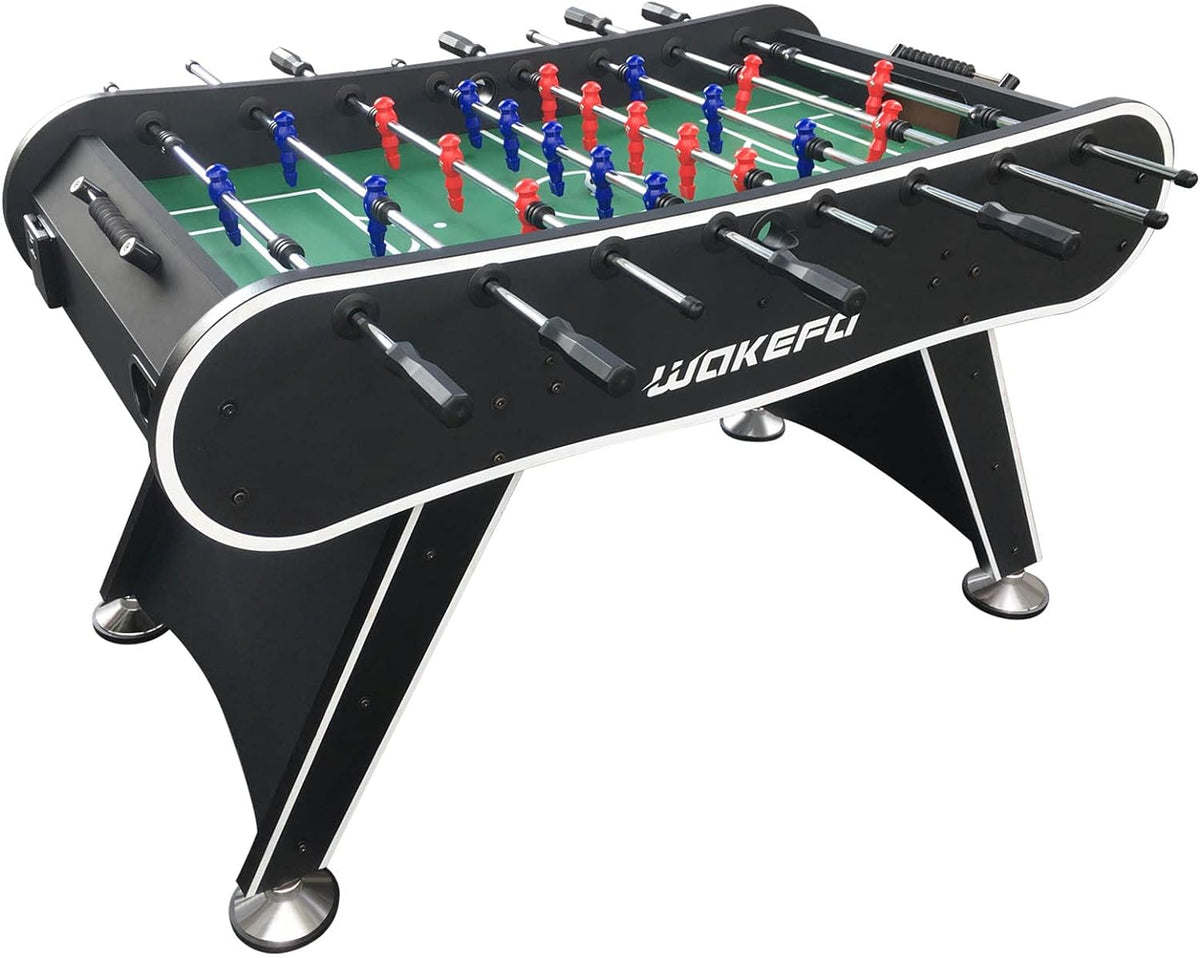 56-Inch Black Foosball Table with 2 Drink Holders
