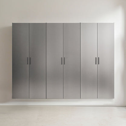 94.5-Inch Metallic Gray Garage Cabinet Set with Soft-Close Drawers & Doors