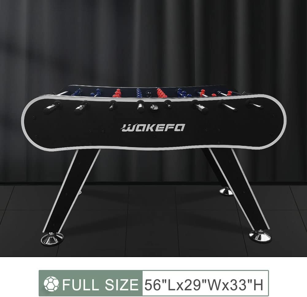 56-Inch Black Foosball Table with 2 Drink Holders