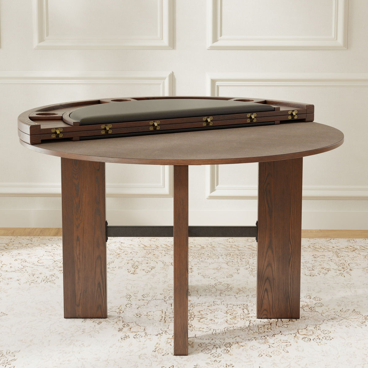 Gorman 2-in-1 Dining and Game Table – Walnut Brown