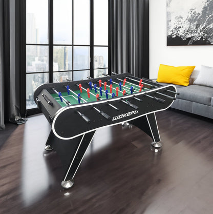 56-Inch Black Foosball Table with 2 Drink Holders
