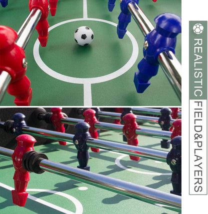 56-Inch Black Foosball Table with 2 Drink Holders