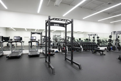 SFE Commercial Squat Rack with Safety Catches, Weight Storage & Olympic Barbell