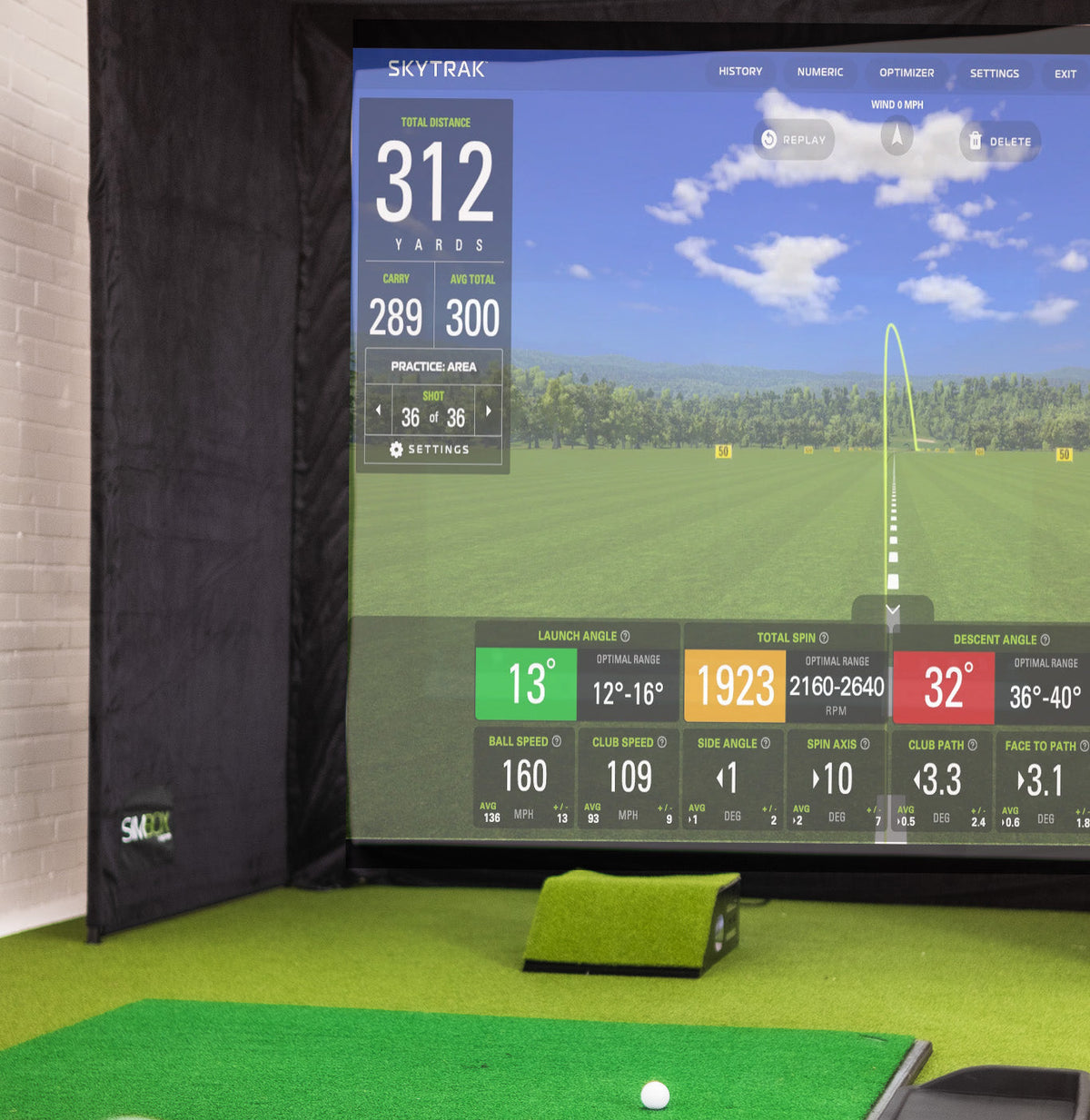 GolfBays SimBox Golf Simulator Enclosure with PRO+ Screen