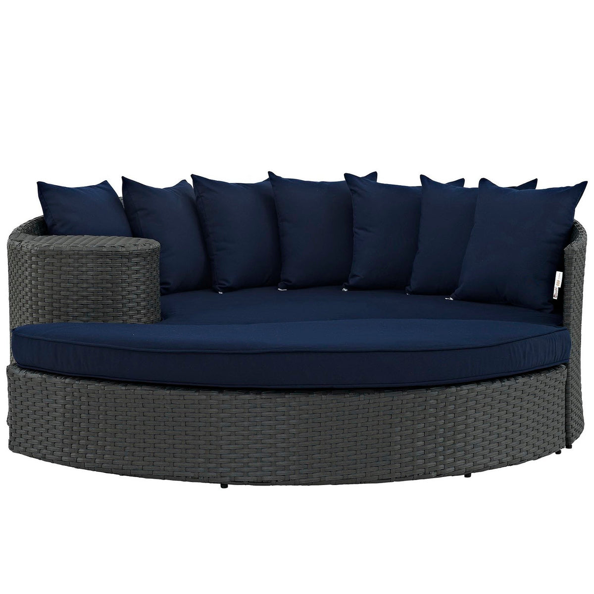 Modway Sojourn Outdoor Patio Daybed with Sunbrella Cushions and Retractable Canopy