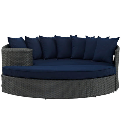 Modway Sojourn Outdoor Patio Daybed with Sunbrella Cushions and Retractable Canopy