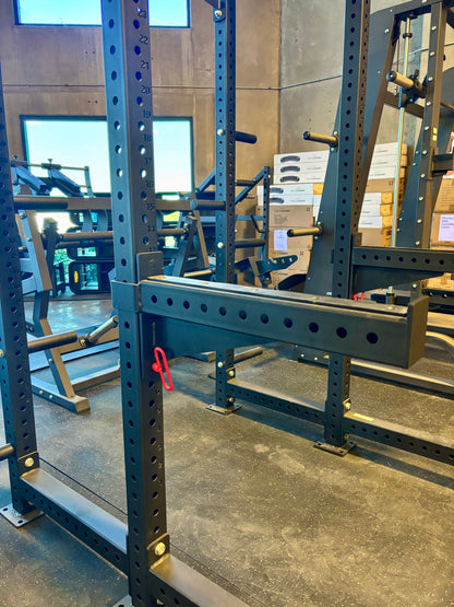 SFE Commercial Squat Rack with Safety Catches, Weight Storage & Olympic Barbell