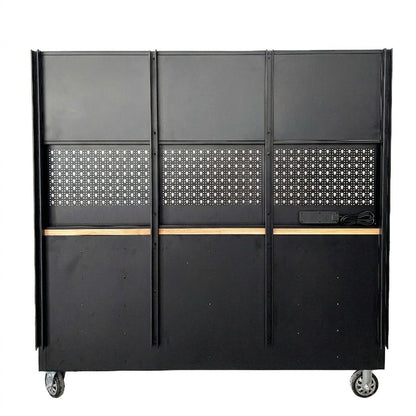 GT7218 72-Inch Rolling Tool Chest with Upper Cabinet, Pegboard, LED Light & Power