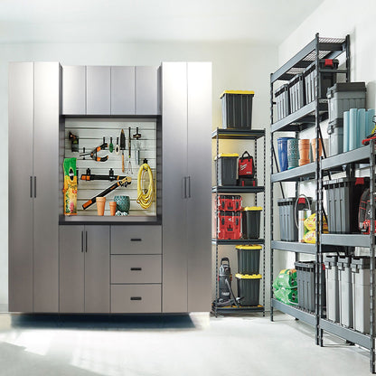 Astro Series Set A Garage Cabinets with Soft-Close Drawers & Doors – Metallic Gray