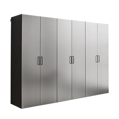 94.5-Inch Metallic Gray Garage Cabinet Set with Soft-Close Drawers & Doors