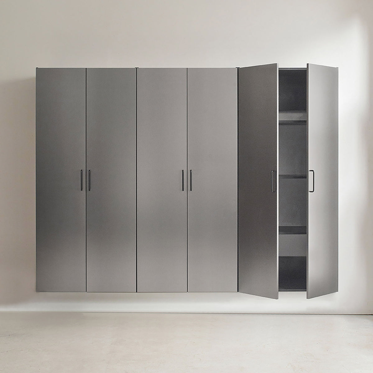 94.5-Inch Metallic Gray Garage Cabinet Set with Soft-Close Drawers & Doors