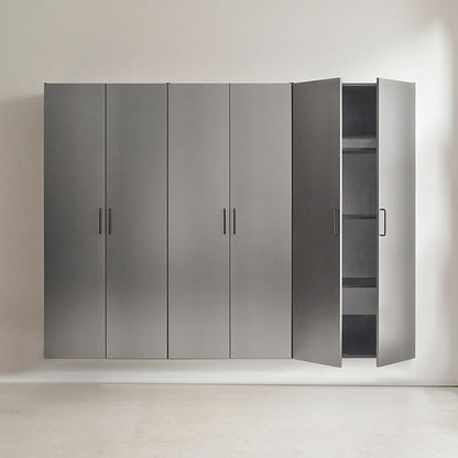 94.5-Inch Metallic Gray Garage Cabinet Set with Soft-Close Drawers & Doors
