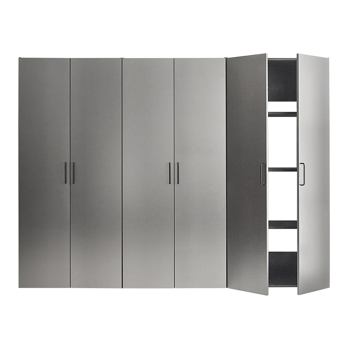 94.5-Inch Metallic Gray Garage Cabinet Set with Soft-Close Drawers & Doors
