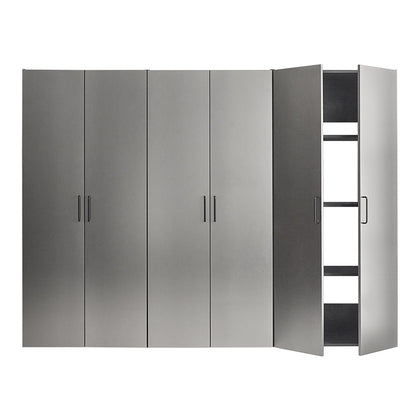 94.5-Inch Metallic Gray Garage Cabinet Set with Soft-Close Drawers & Doors