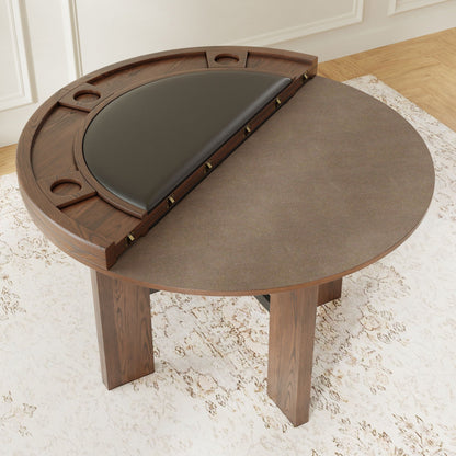 Gorman 2-in-1 Dining and Game Table – Walnut Brown