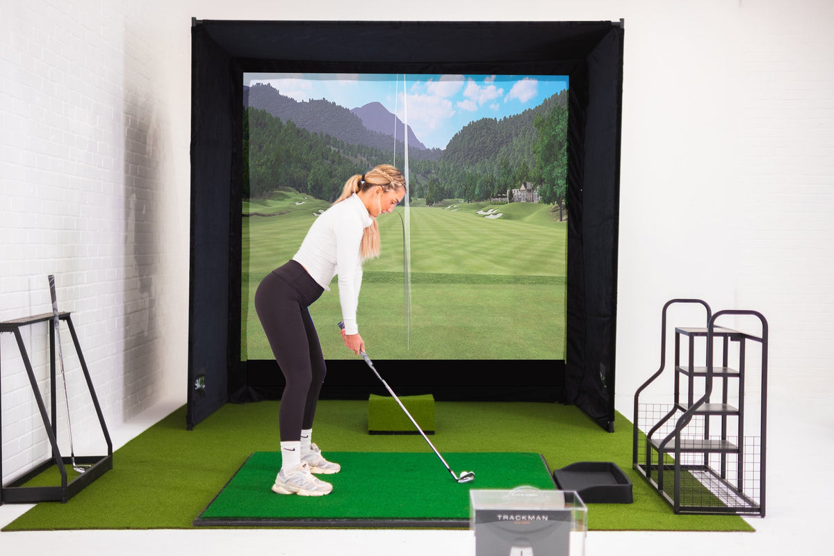 GolfBays SimBox Golf Simulator Enclosure with PRO+ Screen